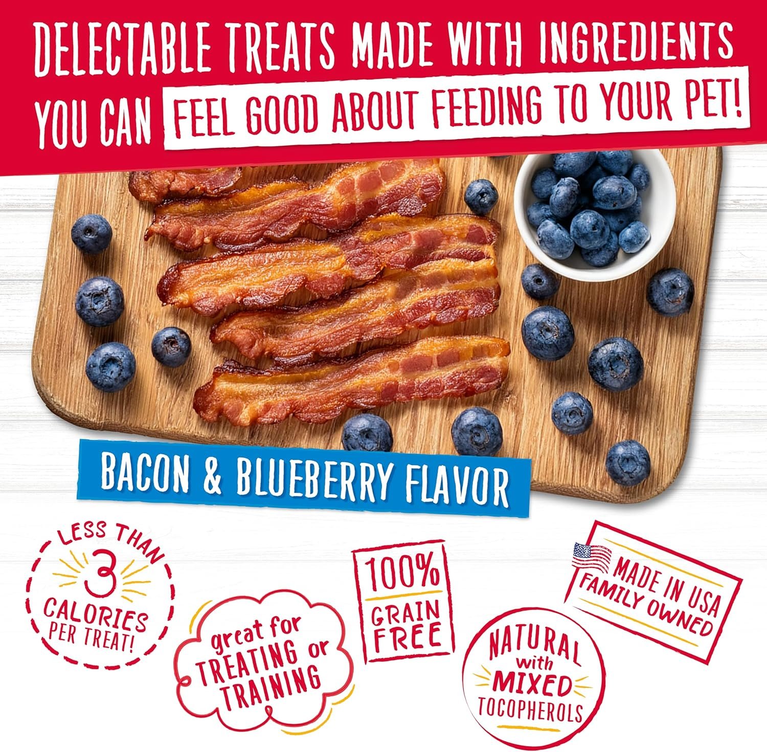 Charlee Bear Grain Free Crunch Dog Treats, Bacon & Blueberry Flavor, 8 oz - Image 7