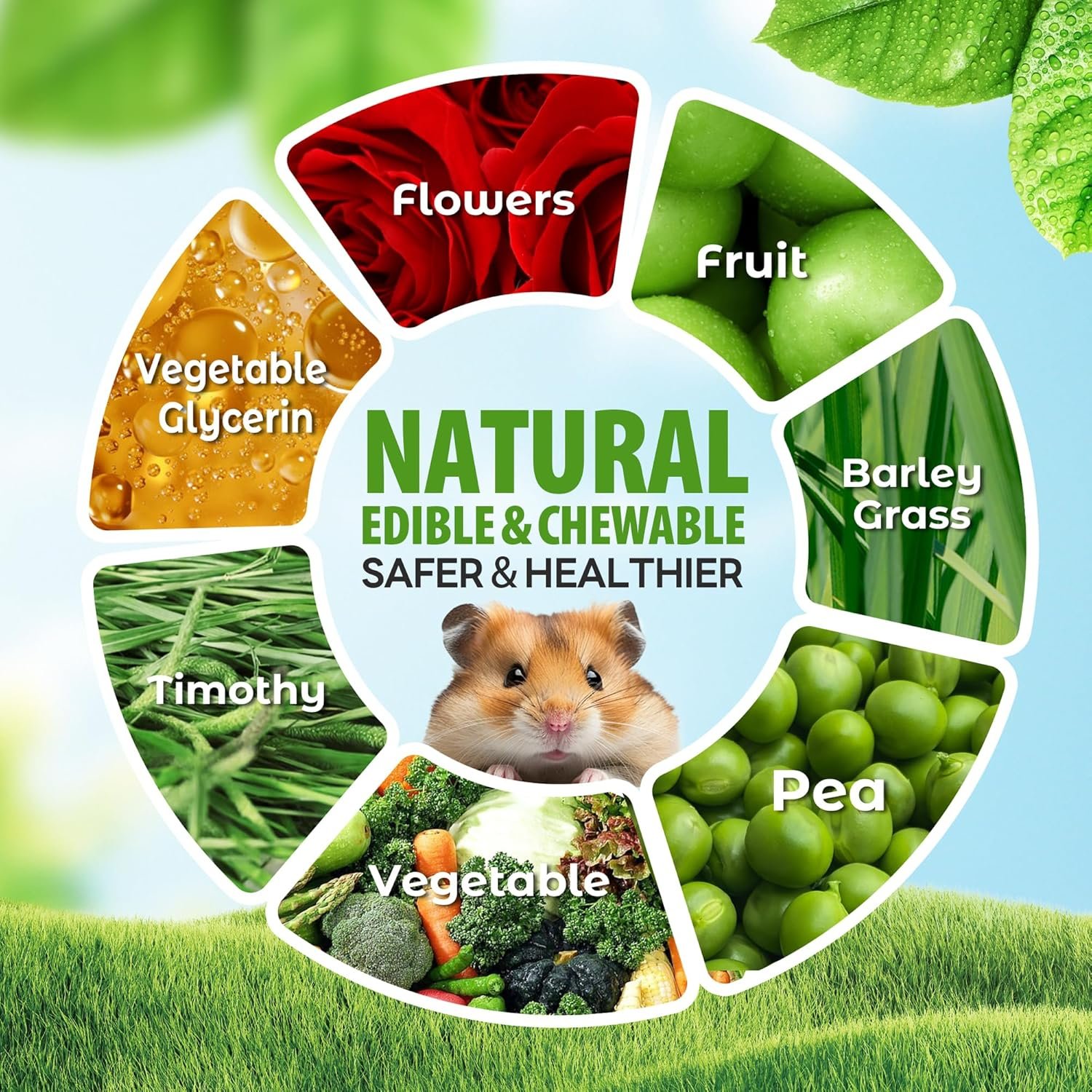 Christmas Reindeer Small Animal Chew Toy for Teeth, Natural Edible Chew Boredom Breaker for Guinea Pig Hamster Gerbil Chinchilla Rat Teeth Grinder Habitat Enrichment Toy - Image 3