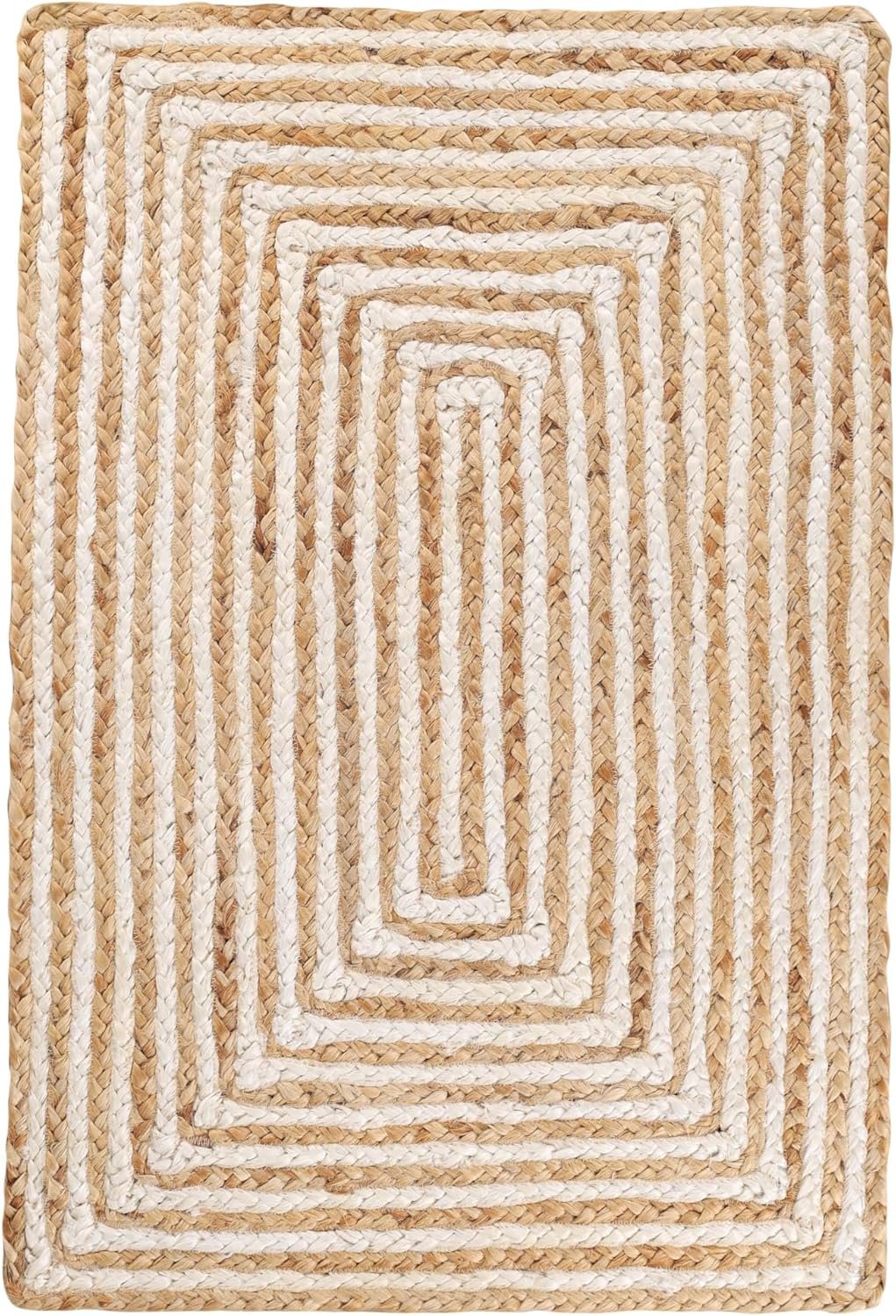 Superior Braided Jute Handwoven Indoor Area Rug, Jute Floor Decor for Living Room, Dining Room, Bedroom, Office, Dorm, Kitchen, Entry, Hand-Woven Modern Farmhouse Rugs, 2' x 3', Natural Tan - Image 3