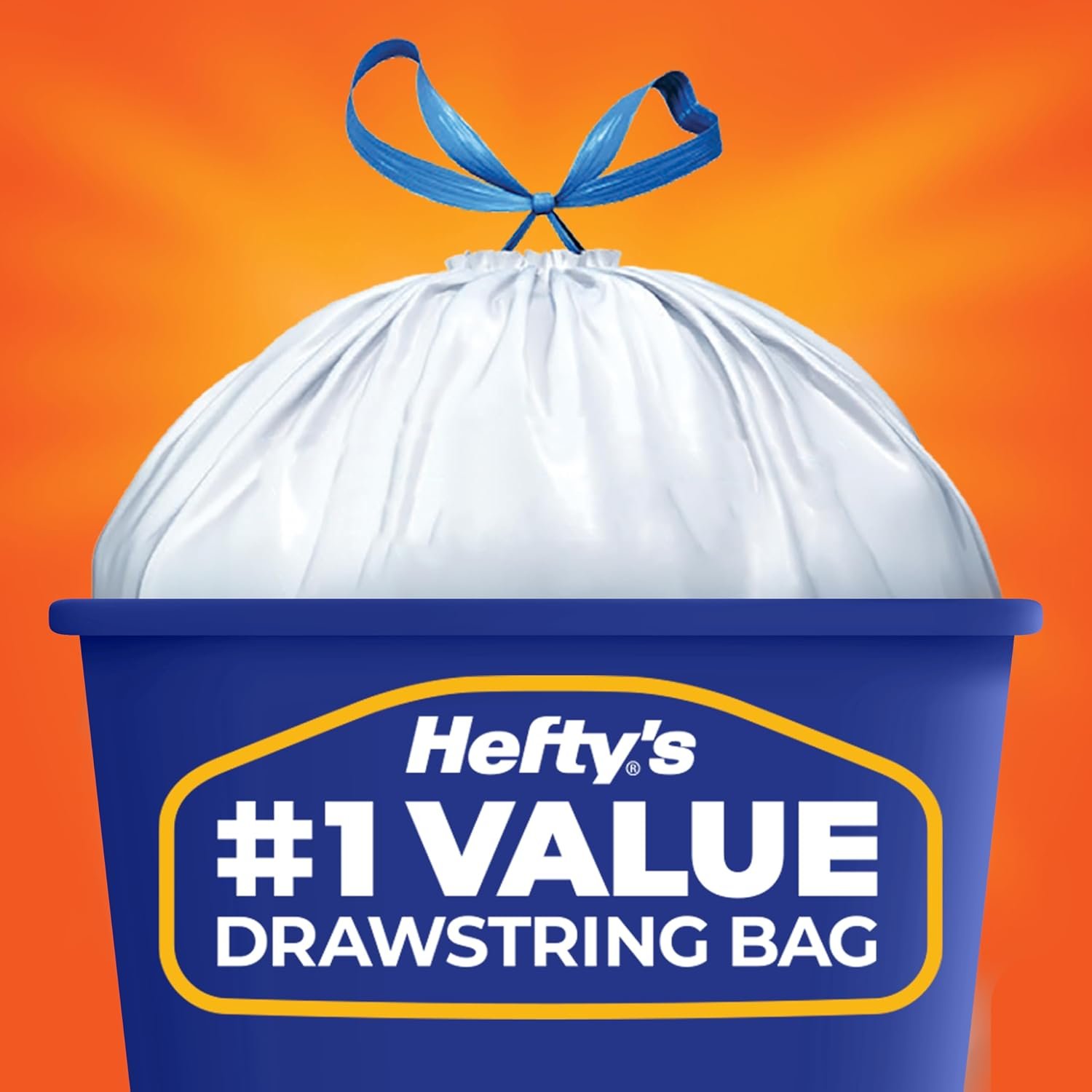 Hefty Strong 13 Gallon Trash Bags, Tall Kitchen Trash Bags, UnscentedLarge Trash Bags with Drawstrings, Durable Closure, Resists Leaks, Punctures, and Tears, White, Unscented, 120 Bags - Image 7
