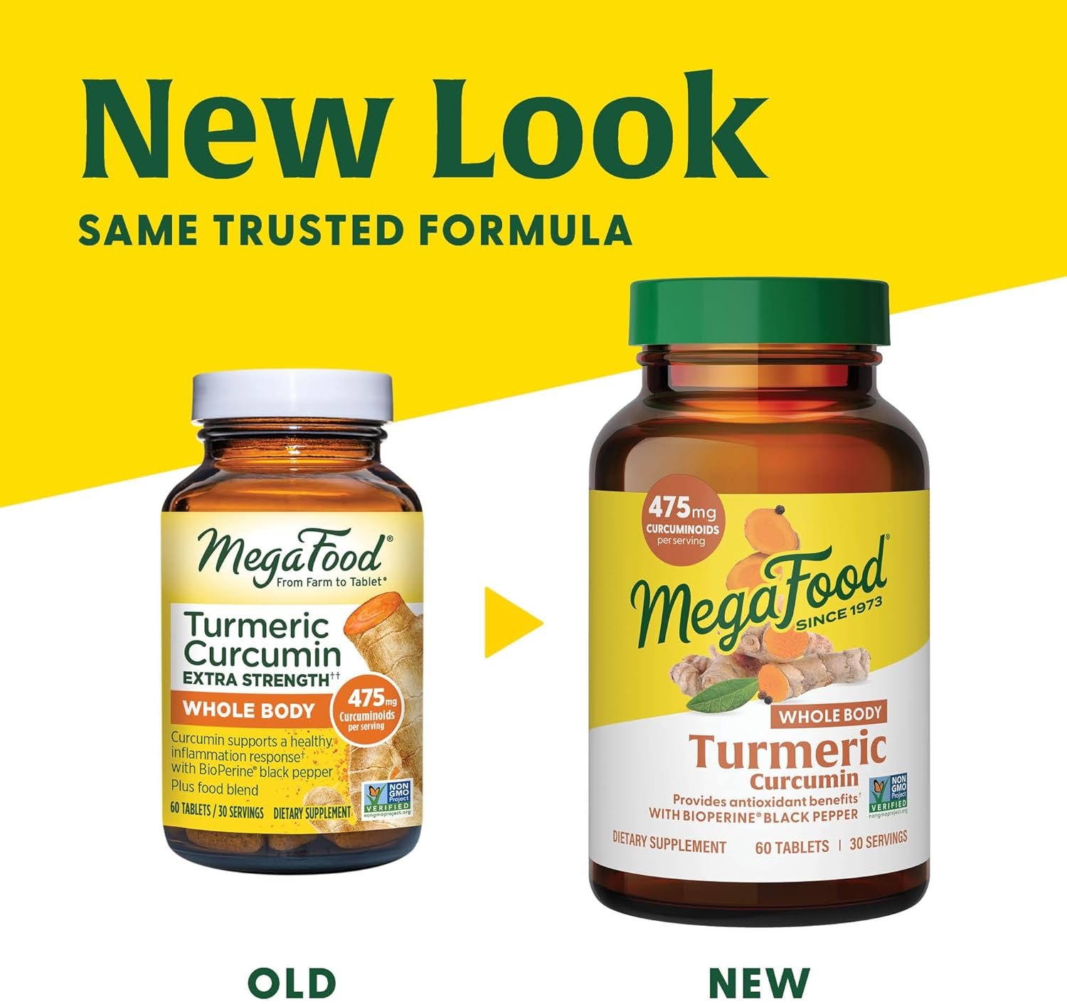 MegaFood Turmeric Curcumin Extra Strength - Whole Body - Turmeric Curcumin with Black Pepper- 475mg Curcuminoids - Holy Basil, Tart Cherry - Made Without 9 Food Allergens - 120 Tabs (60 Servings) - Image 3