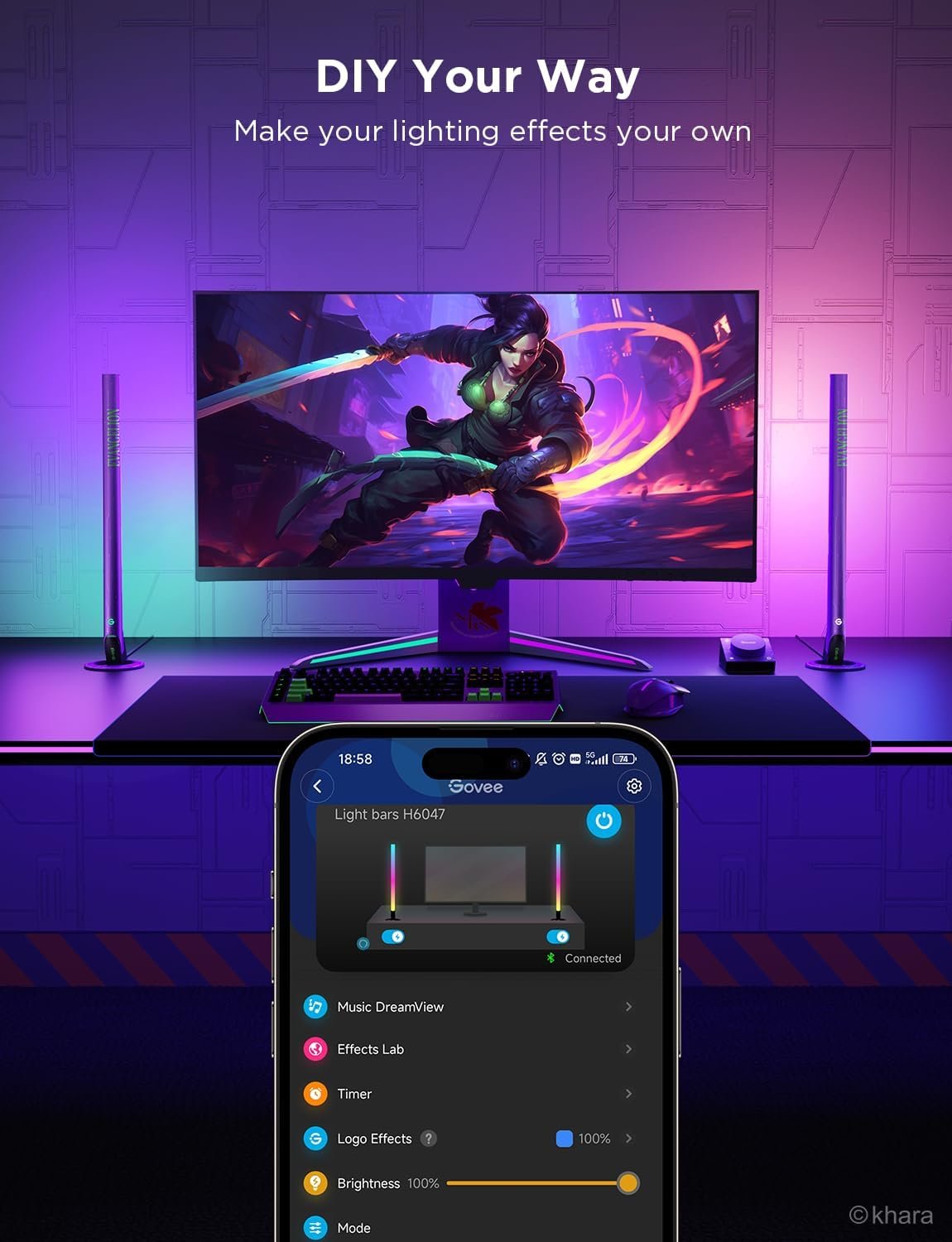 Govee RGBIC LED Strip Lights 16.4ft Bundle x Evangelion Gaming Light Bars - Image 10