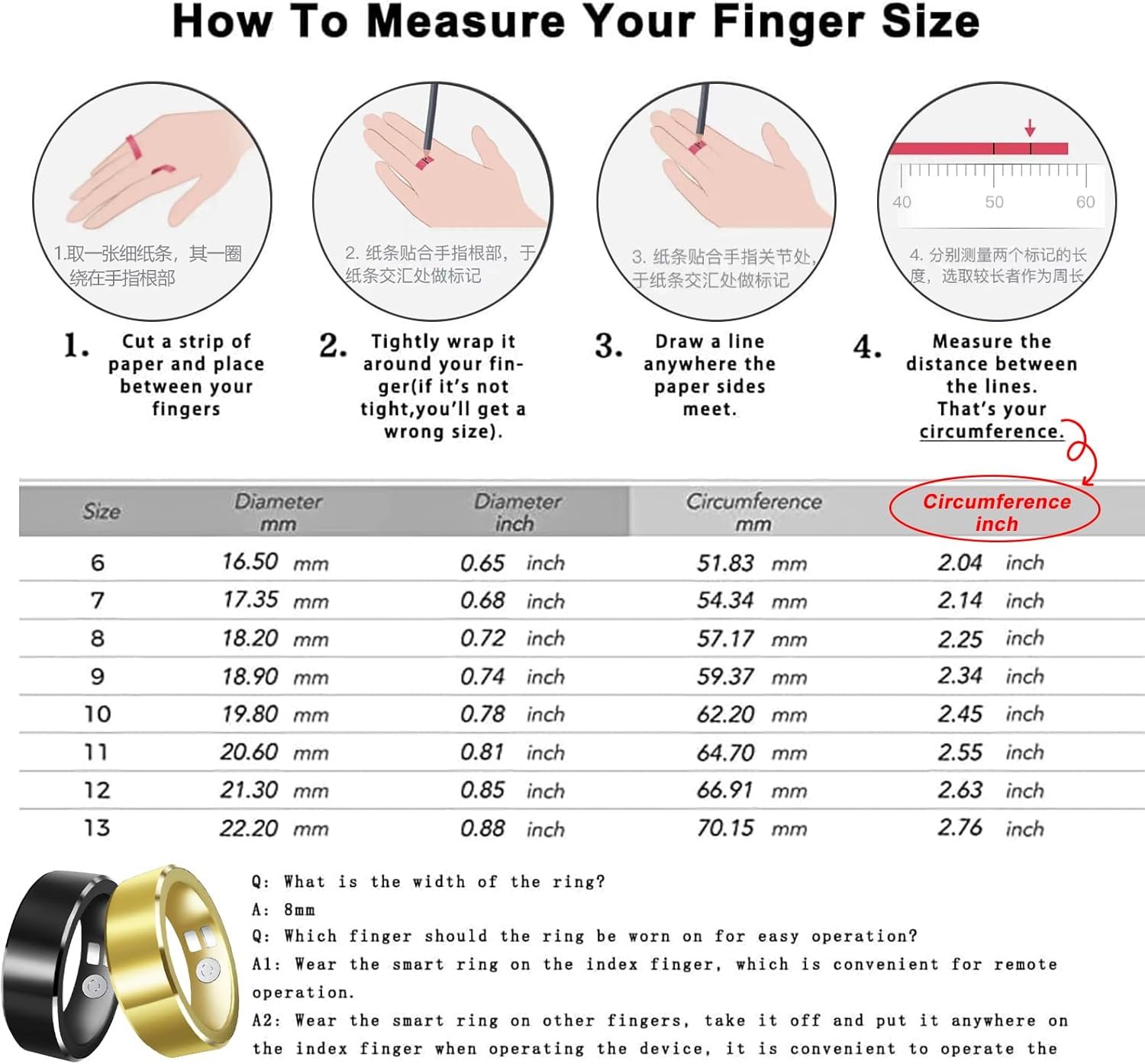 Smart Ring for Men Women,Smart Ring Health Tracker,Health Ring for Sleep Tracking Heart Rate Blood Oxygen/Pressure,Waterproof Outdoor Activity & Fitness Tracker Ring - Image 7