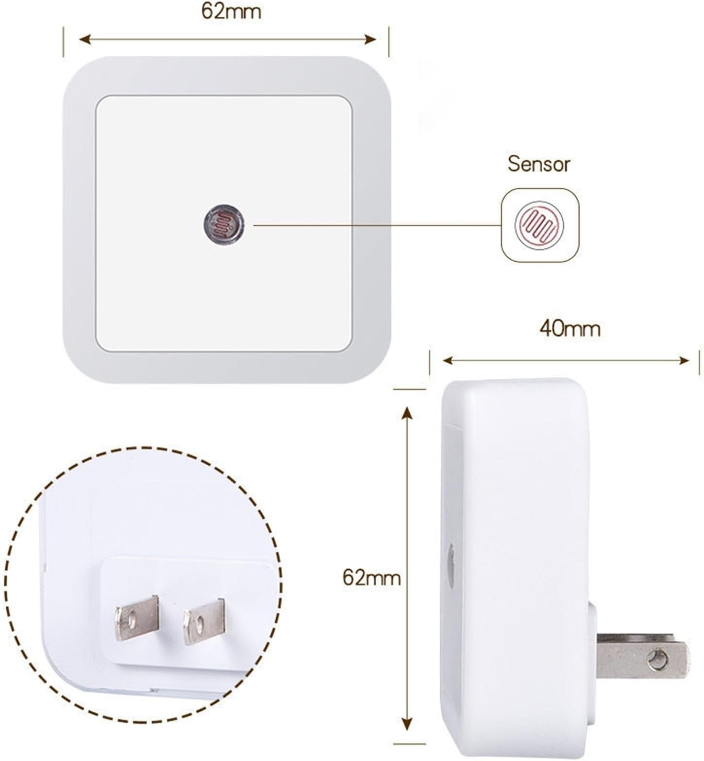 Night Light Night Lights Plug Into Wall Nightlight Plug in Night Light Dusk to Dawn Night Lamp Led Night Light for Kids Bedroom Bathroom Hallway Warm Bathroom Must Haves (D, One Size) - Image 7