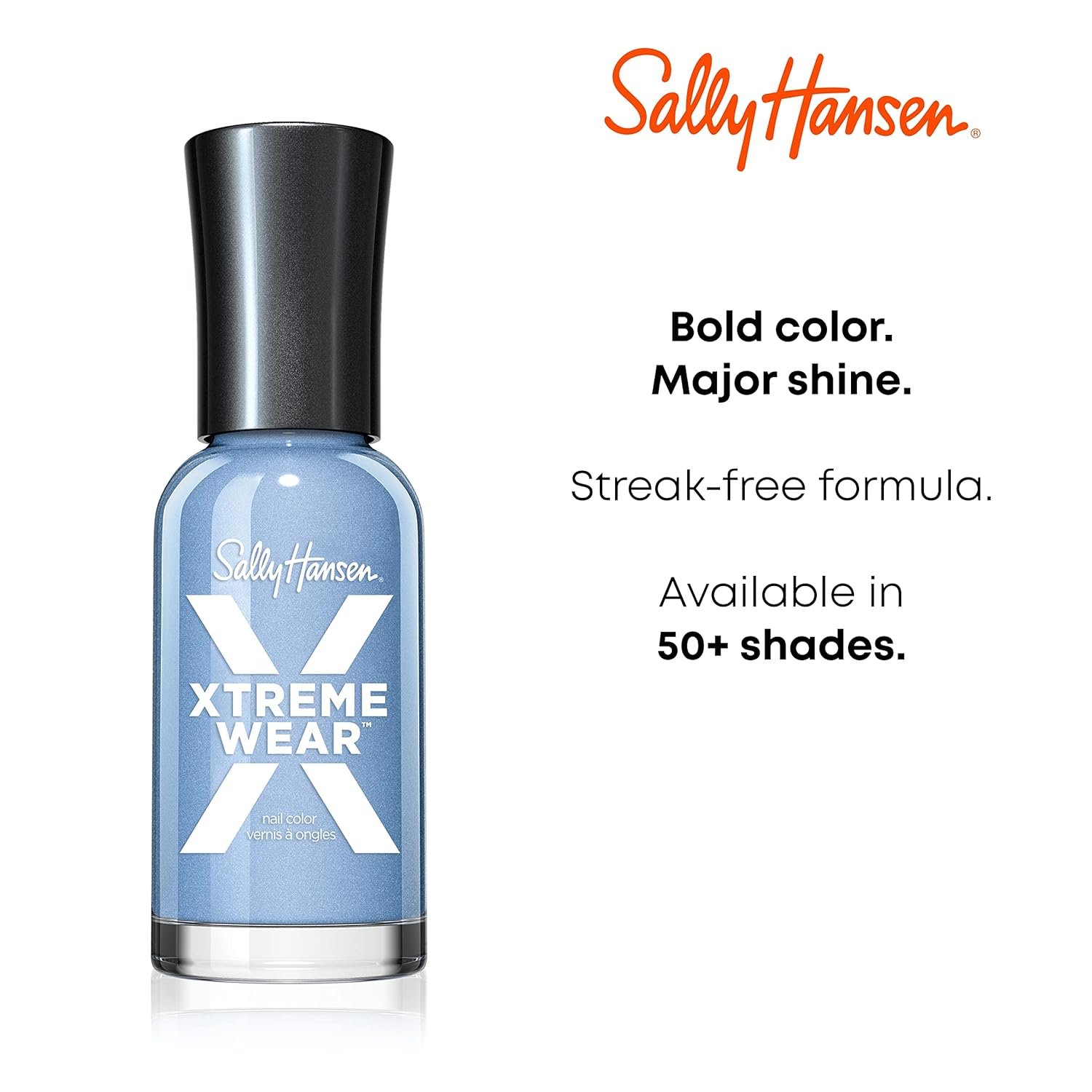 Sally Hansen Xtreme Wear Nail Polish, Streak-Free, Shiny Finish, Long-Lasting Nail Color, Black Out, 0.40 fl oz - Image 6