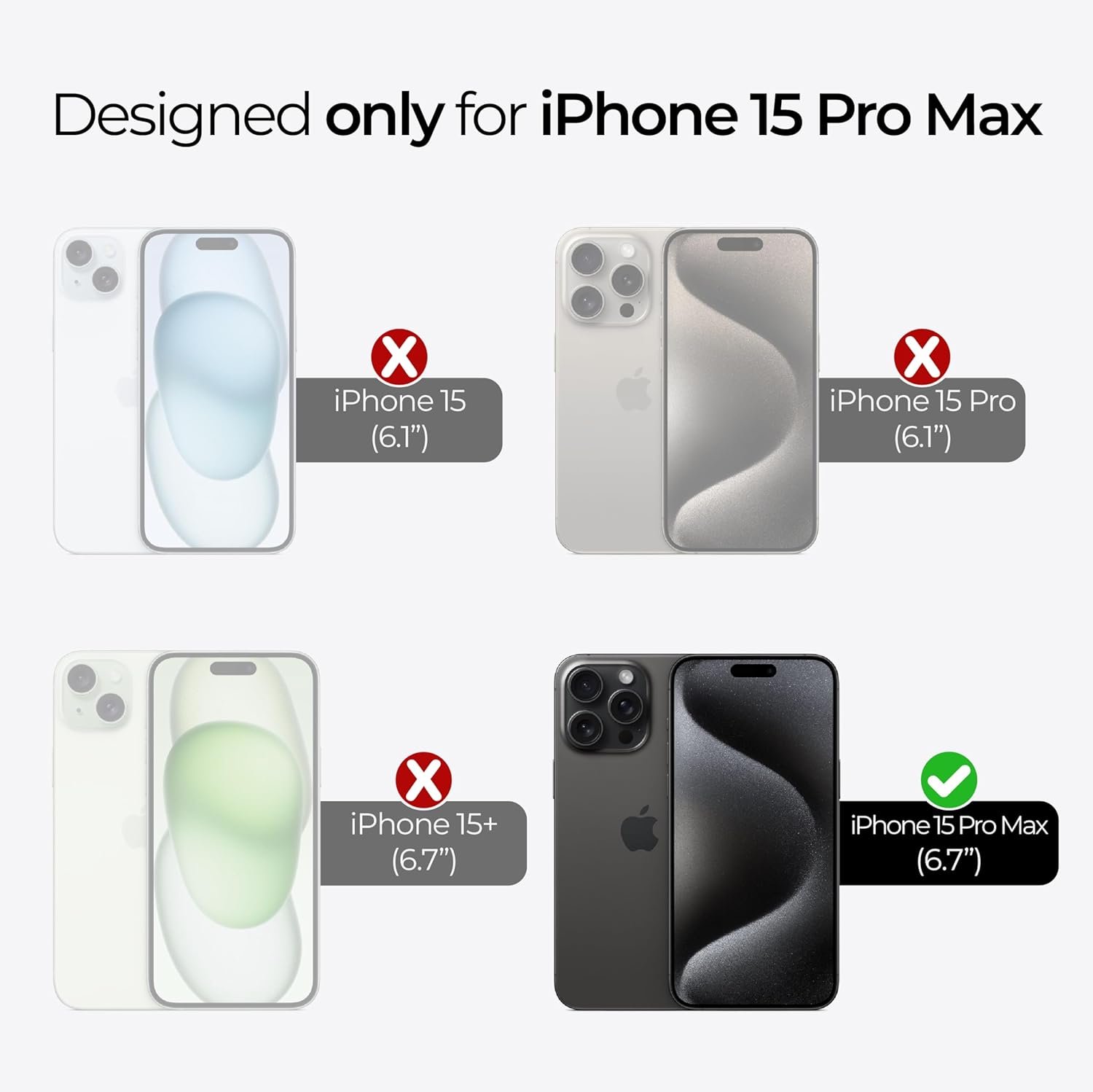 ArmorSuit 3 Pack Glass Screen Protector for iPhone 15 Pro Max Tempered Glass MilitaryShield Case Friendly (w/Alignment Tool) - Image 3