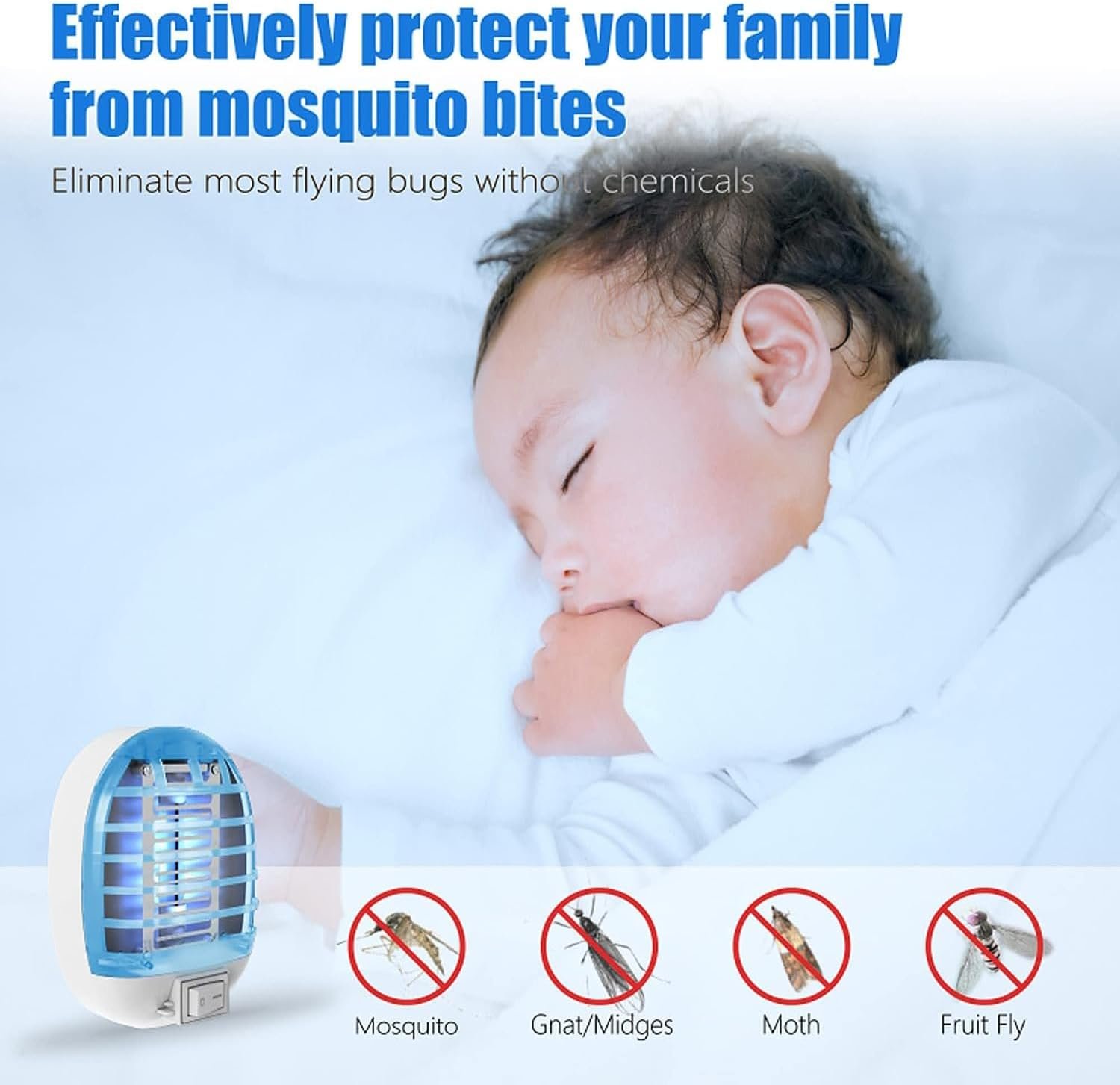 Electric Plug in Flying Insects Mosquito Killer with UV LED Light - Image 8