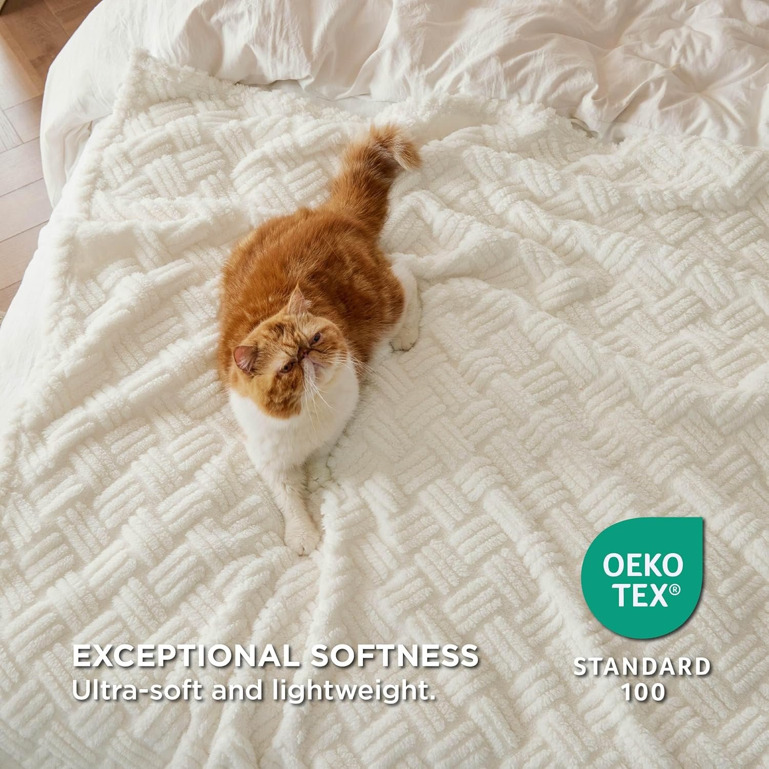 Bedsure Sugar Brown Fleece Blanket for Couch&White Throw Blanket for Couch,0x60 Inches - Image 8