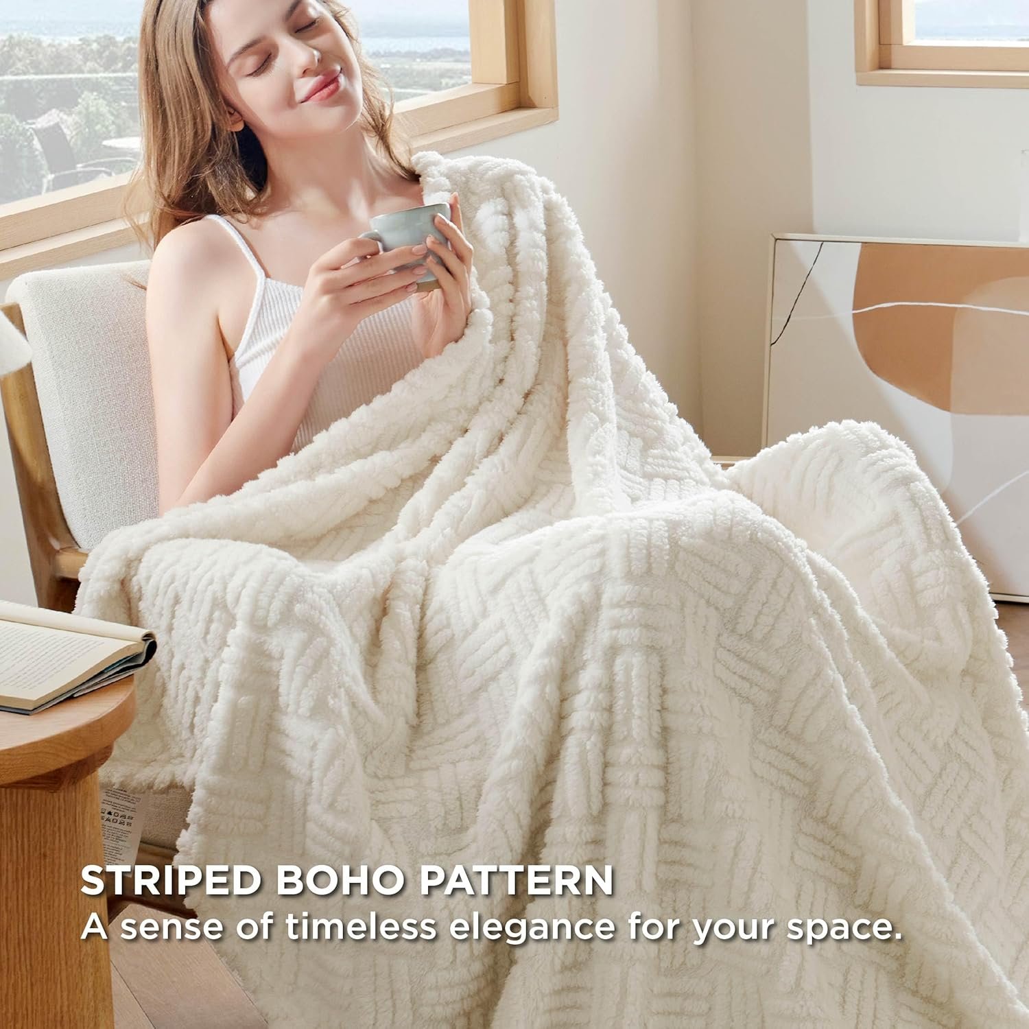 Bedsure Sugar Brown Fleece Blanket for Couch&White Throw Blanket for Couch,0x60 Inches - Image 10