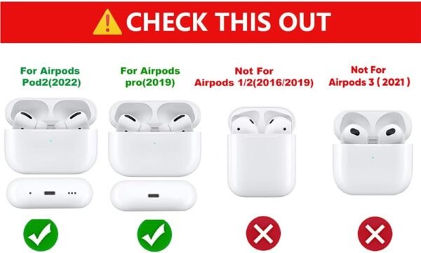 (3Pack) Case for AirPods Pro 2nd/1st Generation with Cleaning kit, XMBYGY Cute Skin Design Silicone Cartoon Charging Case Protective Covers with Keychain for AirPods Pro 2/Pro Earbuds (N+S+D) - Image 3