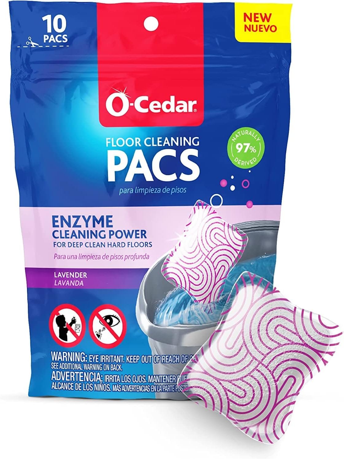 O-Cedar EasyWring RinseClean Microfiber Spin Mop & Bucket Floor Cleaning System with Citrus and Lavender Pacs (Variety Pack) - Image 3