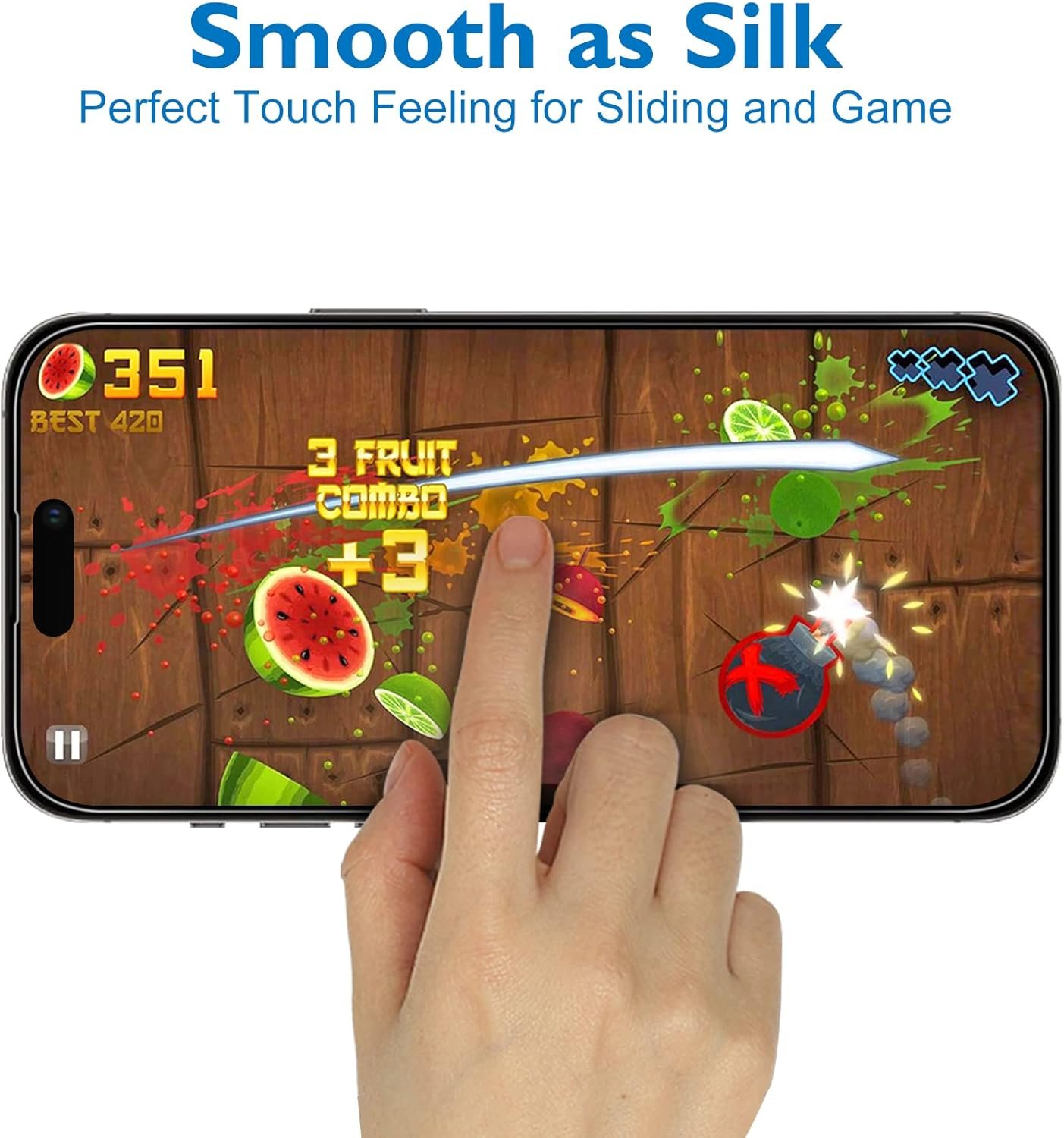 Mothca Matte Glass Screen Protector for iPhone 14 Pro Anti-Glare & Anti-Fingerprint Tempered Glass Clear Film Case Friendly Easy Install Bubble Free for iPhone 14 Pro 6.1-inch (2022)-Smooth as Silk - Image 3