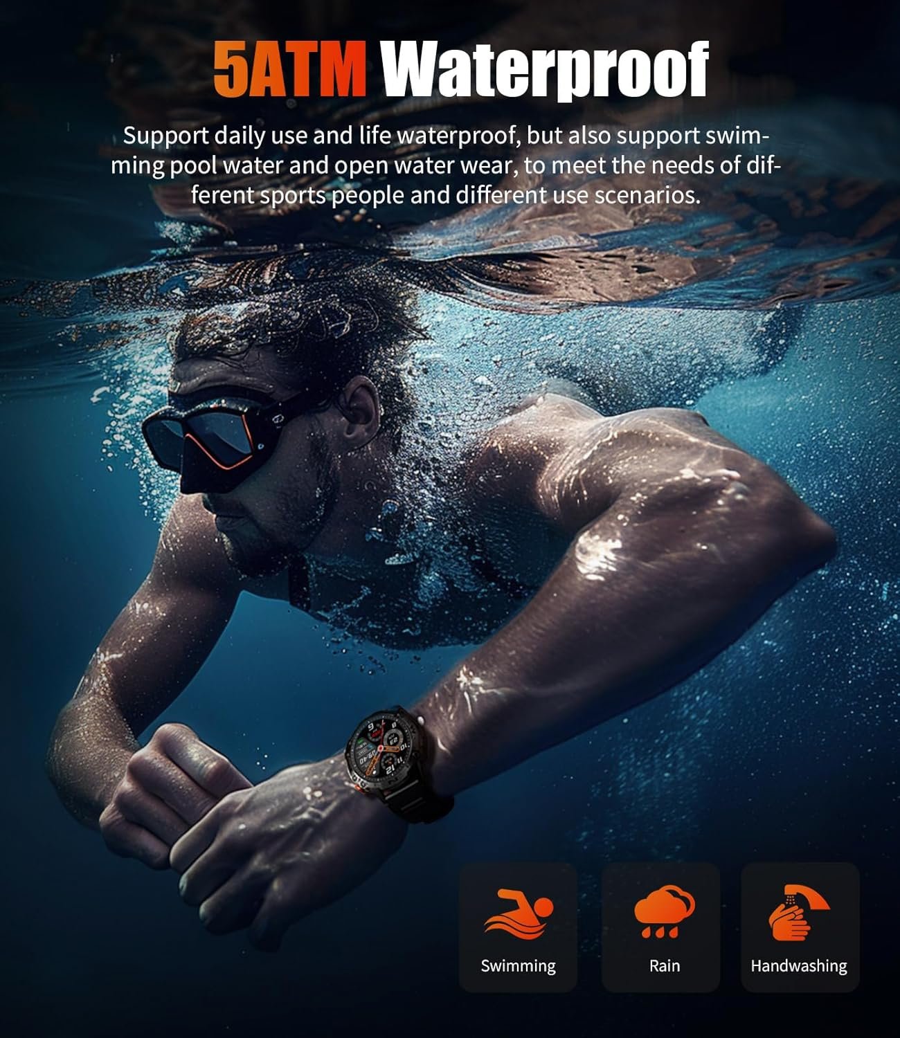 Military Smart Watch for Men(Answer/Make Call) 1.43" AMOLED Smartwatch Heart Rate Blood Pressure Sleep Monitor 126+ Sports Modes Fitness Tracker Step Calorie Counter IP68 Waterproof Andriod iOS - Image 5