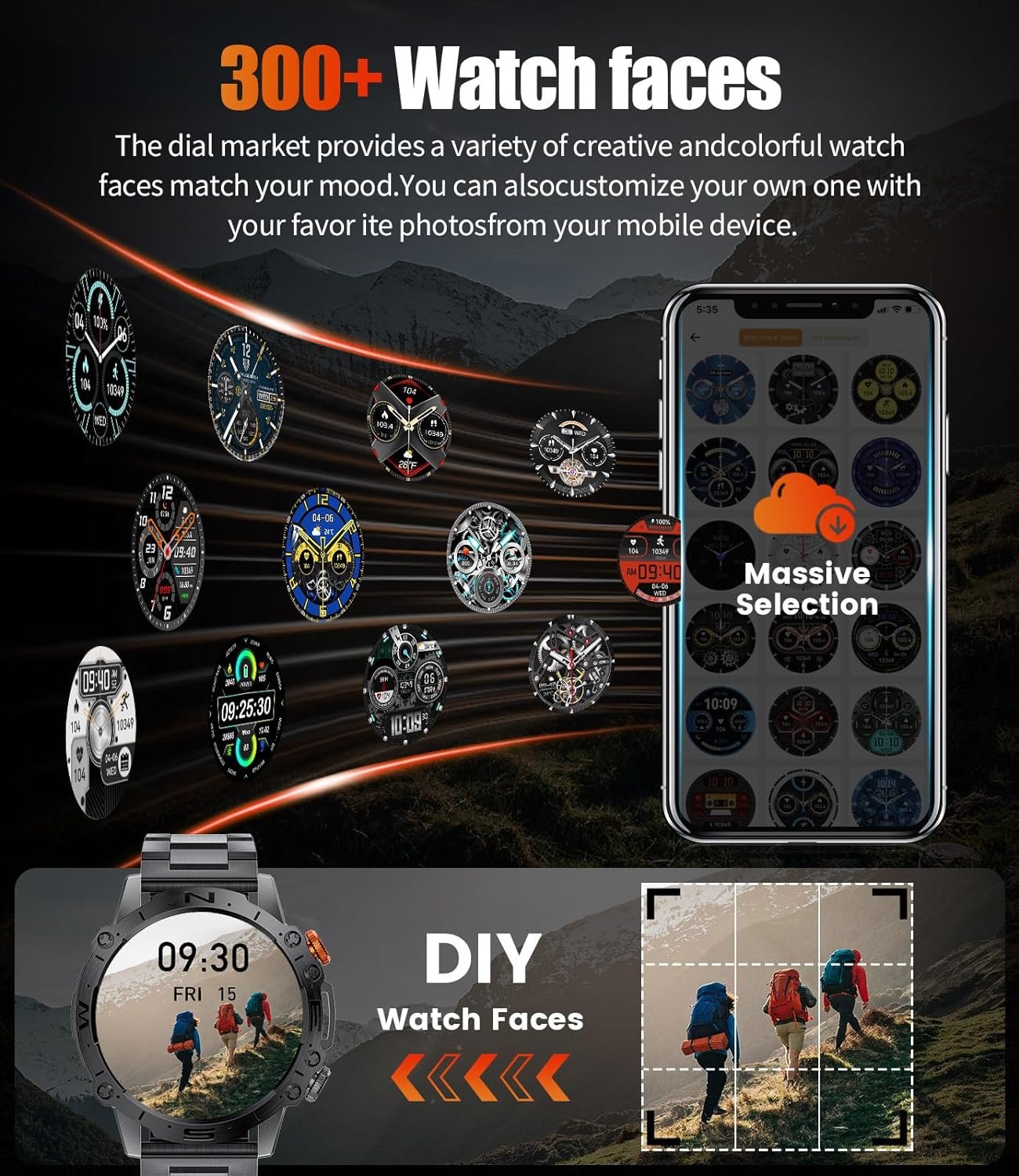 Military Smart Watch for Men(Answer/Make Call) 1.43" AMOLED Smartwatch Heart Rate Blood Pressure Sleep Monitor 126+ Sports Modes Fitness Tracker Step Calorie Counter IP68 Waterproof Andriod iOS - Image 6