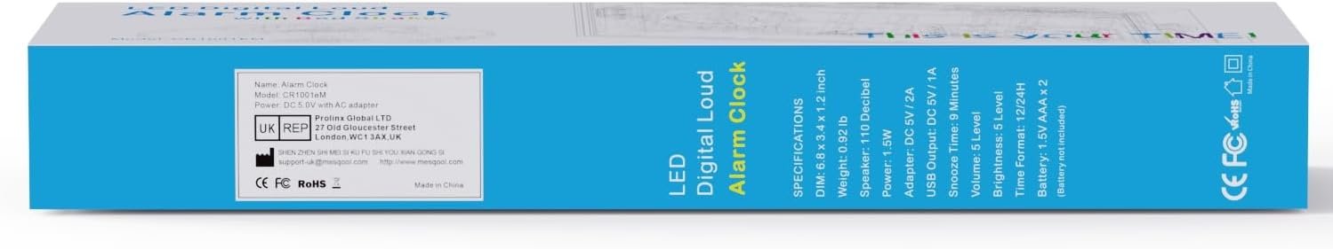 Extra Loud Dual Alarm Clock with Vibration for Bedroom,Extreme Bed Shaker Alarm Clock for Deep Sleeper Hard of Hearing Deaf,7" Clear LED Display,USB Port,Battery Backup,Easy to Set for Senior,Kids,DST - Image 14