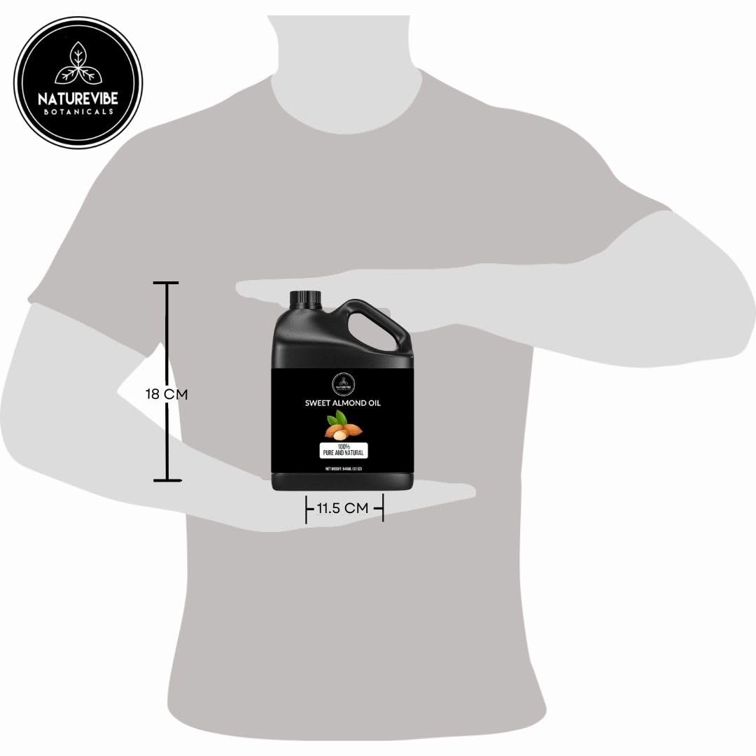 Naturevibe Botanicals Sweet Almond Oil 32 Ounces | 100% Pure and Natural | Great for Skin Care and Hair Care - Image 5