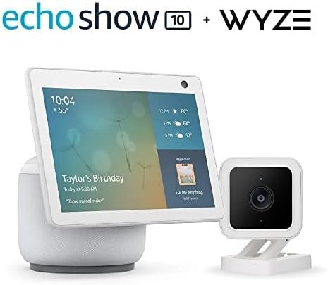 Echo Show 10 (3rd Gen) | HD smart display with motion and Alexa | Glacier White | with Wyze Cam V3 - Image 2