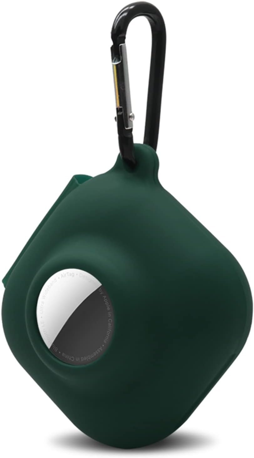 Case Cover for Beats Fit Pro and Airtag,Premium Soft Skin Cover Shock-Absorbing,Anti-Scratch Protective Case with Keychain (Dark Green) - Image 2