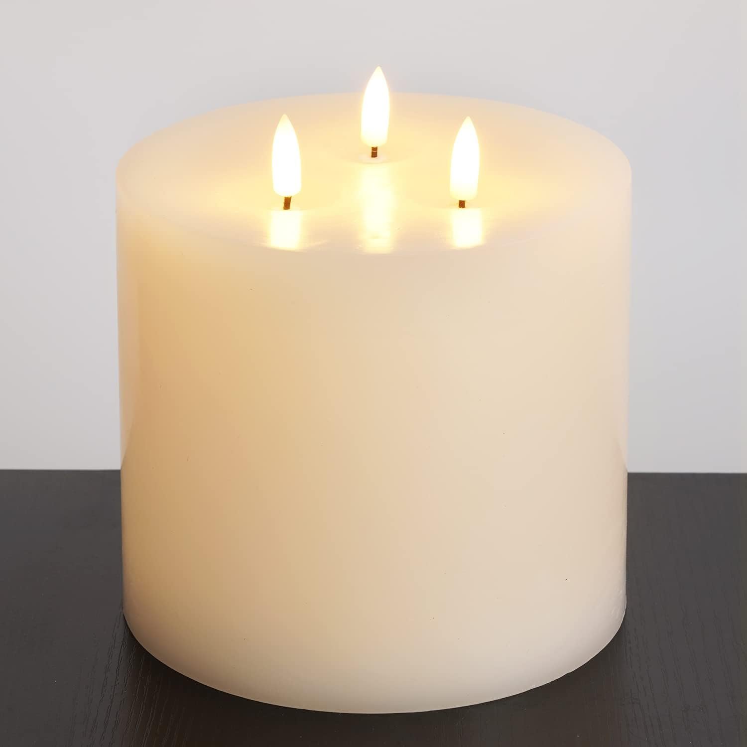 Amagic 6"x6" Extra Large Flameless Candles with 3 Wicks, Battery Operated Candles with Remote Control and Timers, 6 inch Diameter LED Pillar Candles, Real Wax, Ivory - Image 3