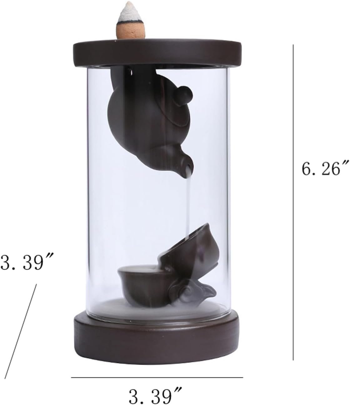 Windproof Cover Backflow Incense Burner Indoor Smoke Waterfall Incense Holder Creative Teapot Incense Burner Home Tea Room Aromatherapy Ornament - Image 6