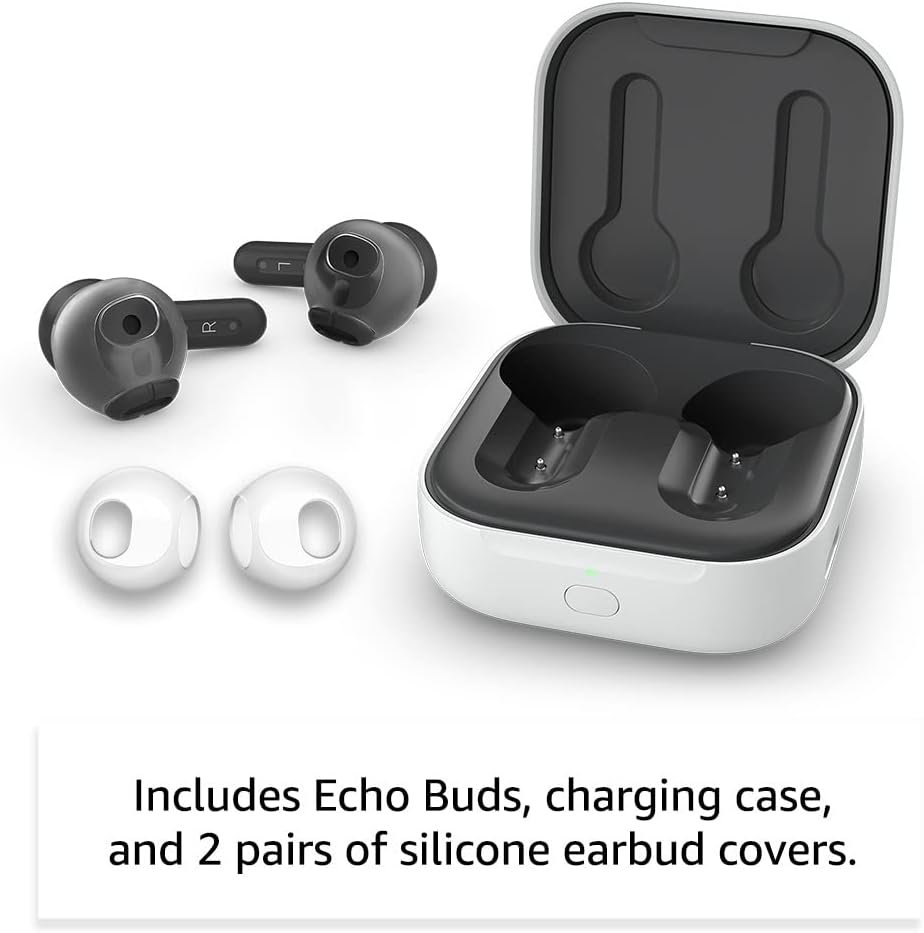 Amazon Echo Buds (newest model), True Wireless Bluetooth 5.2 Earbuds with Alexa, audio personalization, multipoint, 20H battery with charging case, fast charging, sweat resistant, Black - Image 7