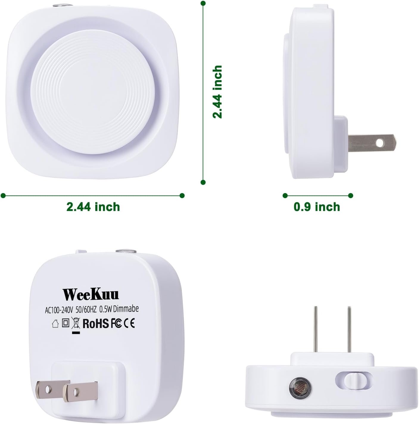 LED Night Lights Plug into Wall, Indirect Soft Dimmable Night Light with Dust to Dawn Sensor, White Nightlight for Bedroom,Bathroom,Kitchen,Stairs,Hallway,Travel, 4 Packs, White - Image 7