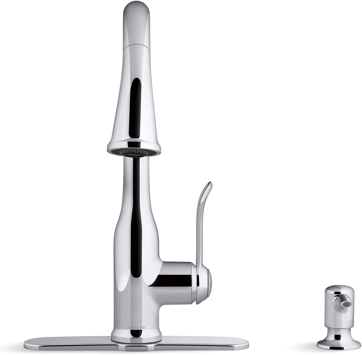 KOHLER K-REC23863-SD-CP Motif Kitchen Faucet with Pull Down Sprayer and Soap Dispenser, Kitchen Sink Faucet in Polished Chrome - Image 9