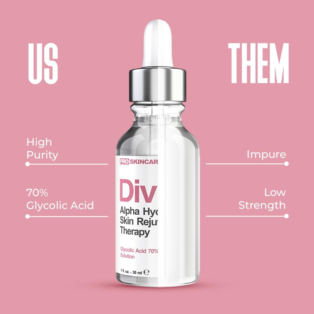 Glycolic Acid Peel 70% Professional Chemical Peel for Face at Home - Intense Alpha Hydroxy Acid Skin Peel For Acne Scars, Collagen Boost, Wrinkles, Fine Lines - Liquid Exfoliant for Face Peel Mask - Image 6