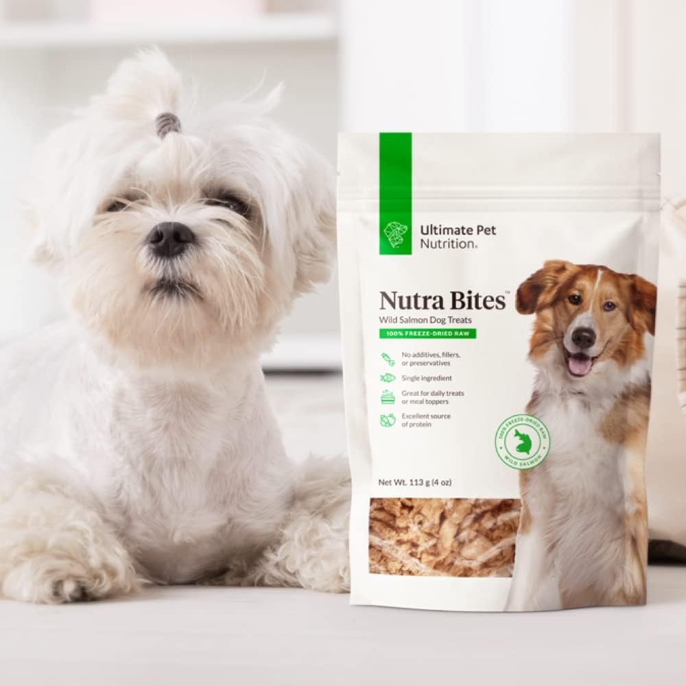 ULTIMATE PET NUTRITION Nutra Bites Freeze Dried Raw Single Ingredient Treats for Dogs Duo Pack, Chicken Breast + Salmon - Image 3