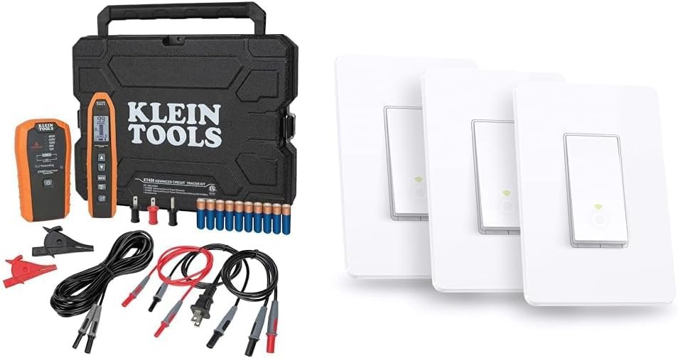 Klein Tools ET450 Advanced Circuit Breaker Finder and Wire Tracer Kit & Kasa Smart Light Switch HS200P3, Single Pole, Needs Neutral Wire, 2.4GHz Wi-Fi Light Switch - Image 2