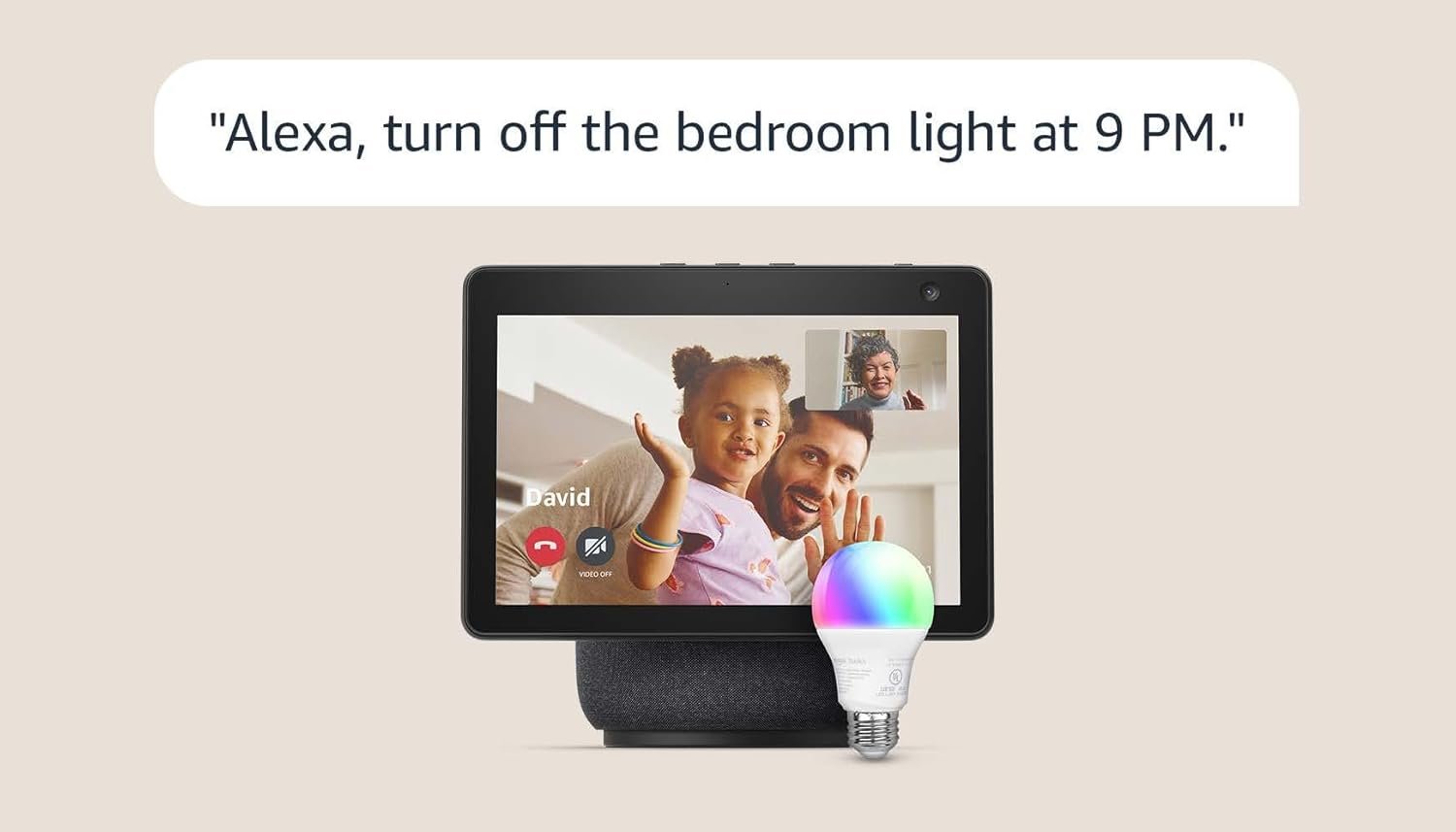 Echo Show 10 with Amazon Basics Smart Color Bulb - Image 2