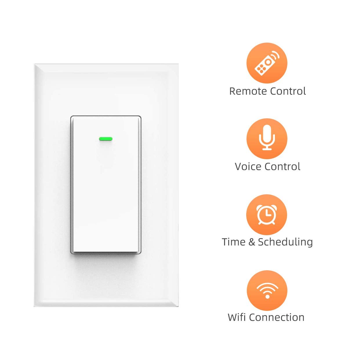 Smart Light Switch, Compatible with Alexa, Google Home No Hub Required, Smart Home WiFi Wireless Fit for 1/2/3/4 Gang Switch Box, Neutral Wire Need Micmi MK36, Smart Light Switch - Image 4