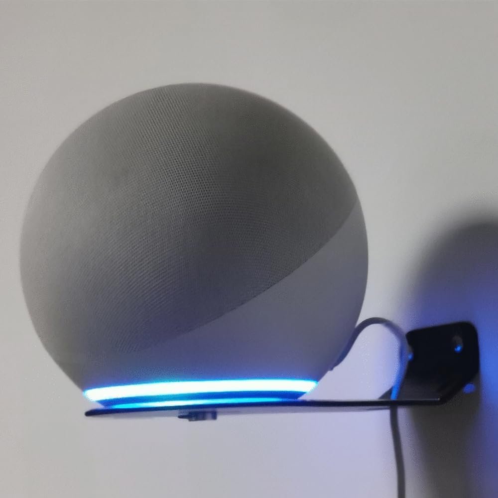 Wall Mount Stand for All-New Echo (4th Gen) / Echo (3rd Gen),Aviation Aluminum, Two Types of Wall Hanging Angles,Only Made and for Amazon Alexa, Black ES018-01 - Image 4