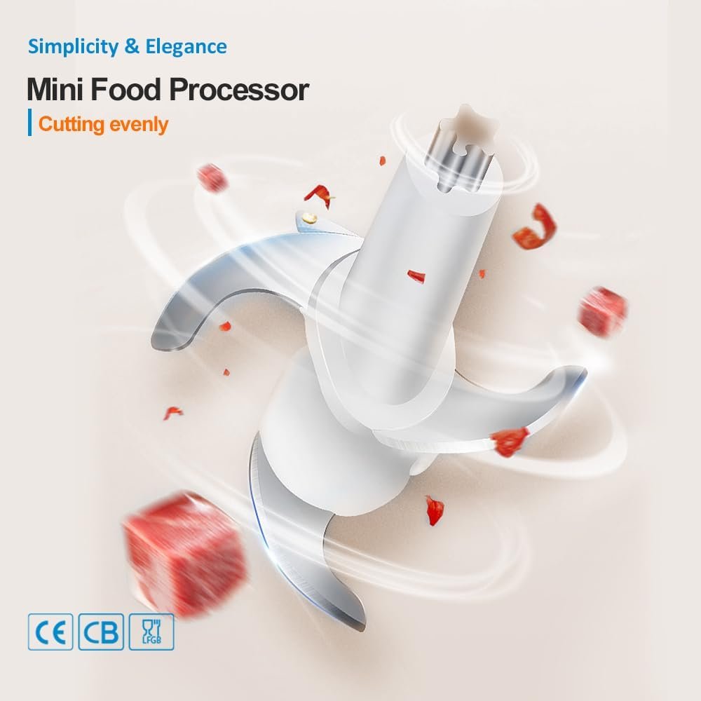 Wireless Electric Food Processor,600ML Electric Food Chopper For Meat,Onions,vegetables,Garlic,Complementary Food, Meat Chopper Blender - Image 5