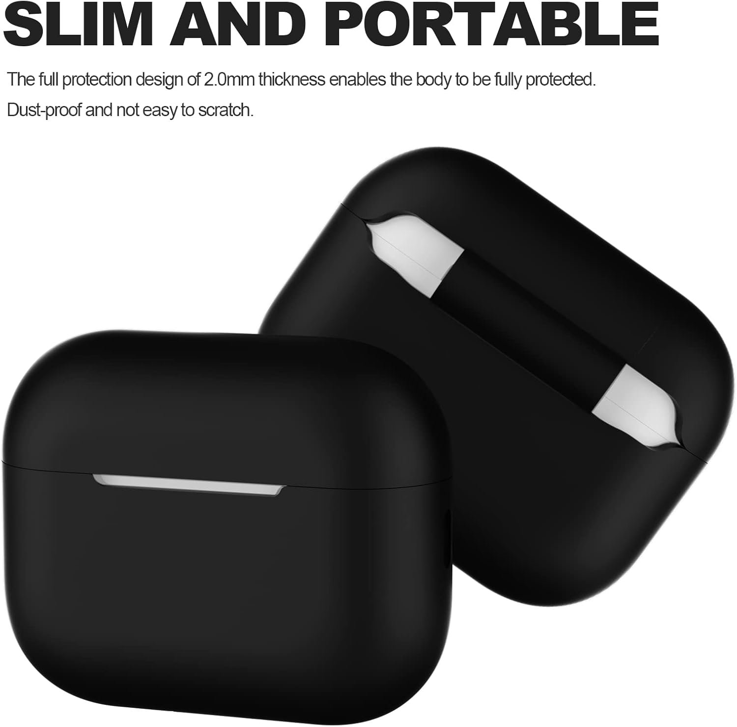 ATUAT for AirPods Pro 2nd Generation Case Cover(2022), Protective Soft Silicone Skin Accessories for Men Women Boys Girls for Apple AirPods Pro Gen 2, Front LED Visible-Black - Image 3