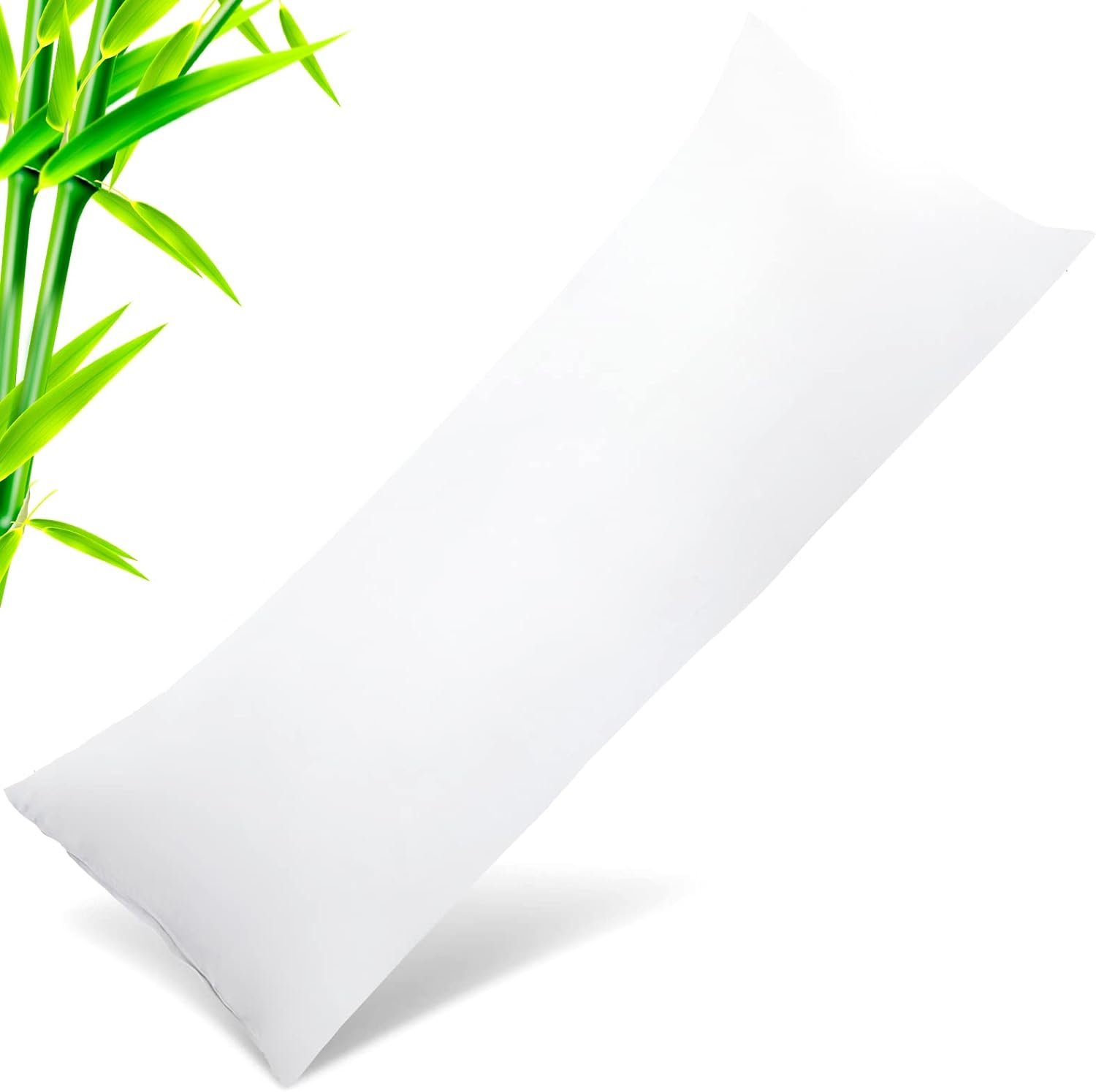 Body Cooling Pillow Cases Cover, Bamboo Rayon White Body Pillowcases with Zipper Closure, Cool and Breathable Pillow Case for Hot Sleepers and Night Sweats, 20x54 inches - Image 2