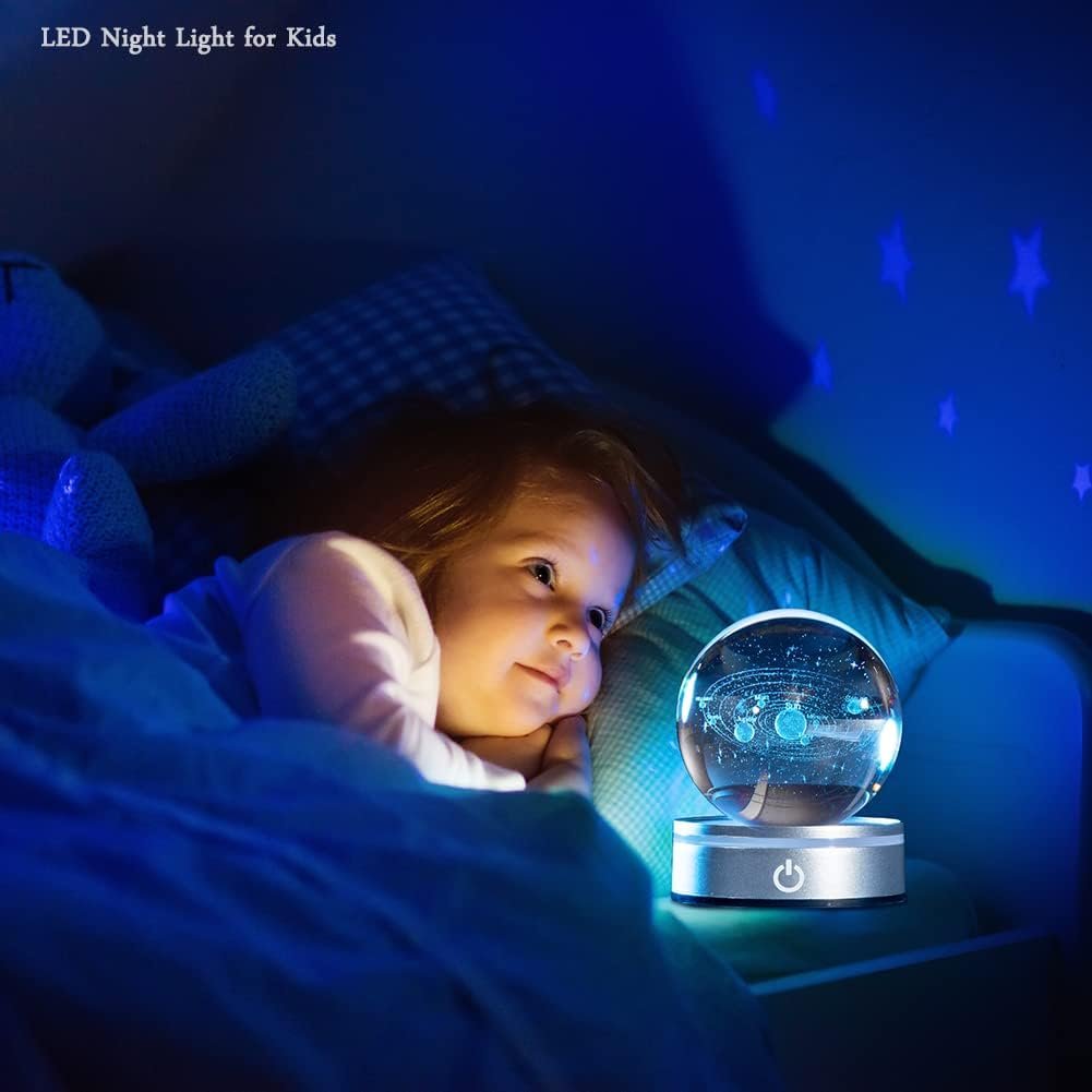 IFOLAINA 3D Solar System Crystal Ball Model Gift Space Astronomy Gift Planets Multicolor Universe Globe Ball Science Astrophysics Gift Night Light Kids Bedroom Adults Gift - Image 7
