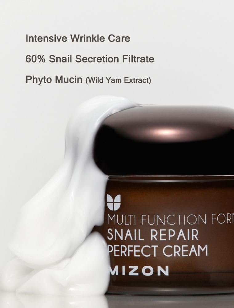 MIZON Snail Repair Perfect Cream, Snail Mucin, Niacinamide, Phyto Mucin, Adenosine, Deep Hydration, Wrinkle-care, Nutrition, Paraben Free, Korean Skin-care (50ml 1.69 fl oz) - Image 5