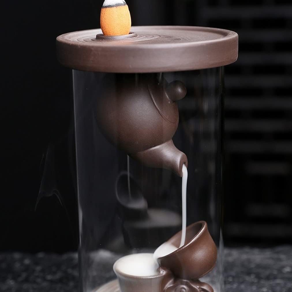 Windproof Cover Backflow Incense Burner Indoor Smoke Waterfall Incense Holder Creative Teapot Incense Burner Home Tea Room Aromatherapy Ornament - Image 3