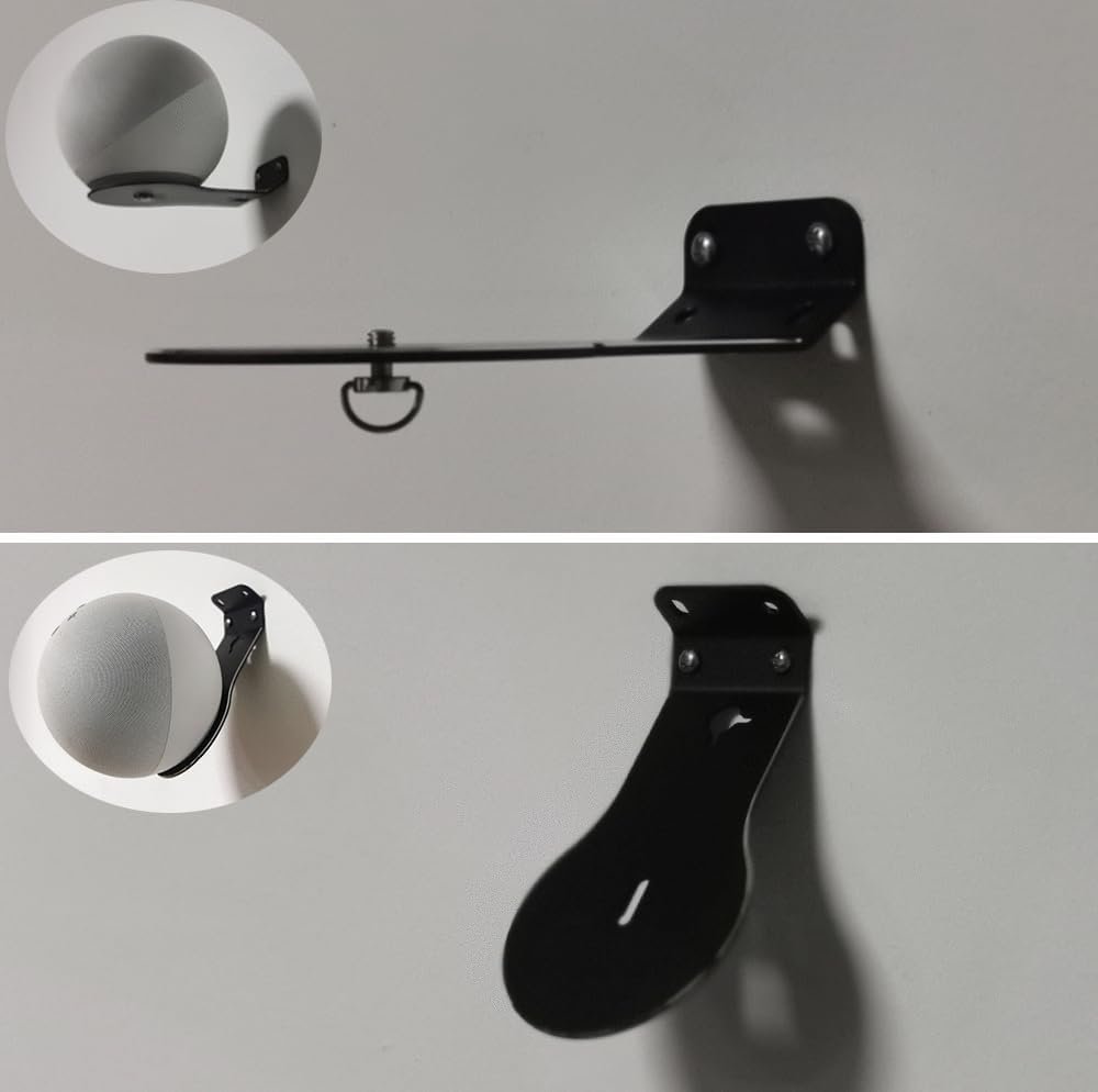 Wall Mount Stand for All-New Echo (4th Gen) / Echo (3rd Gen),Aviation Aluminum, Two Types of Wall Hanging Angles,Only Made and for Amazon Alexa, Black ES018-01 - Image 5