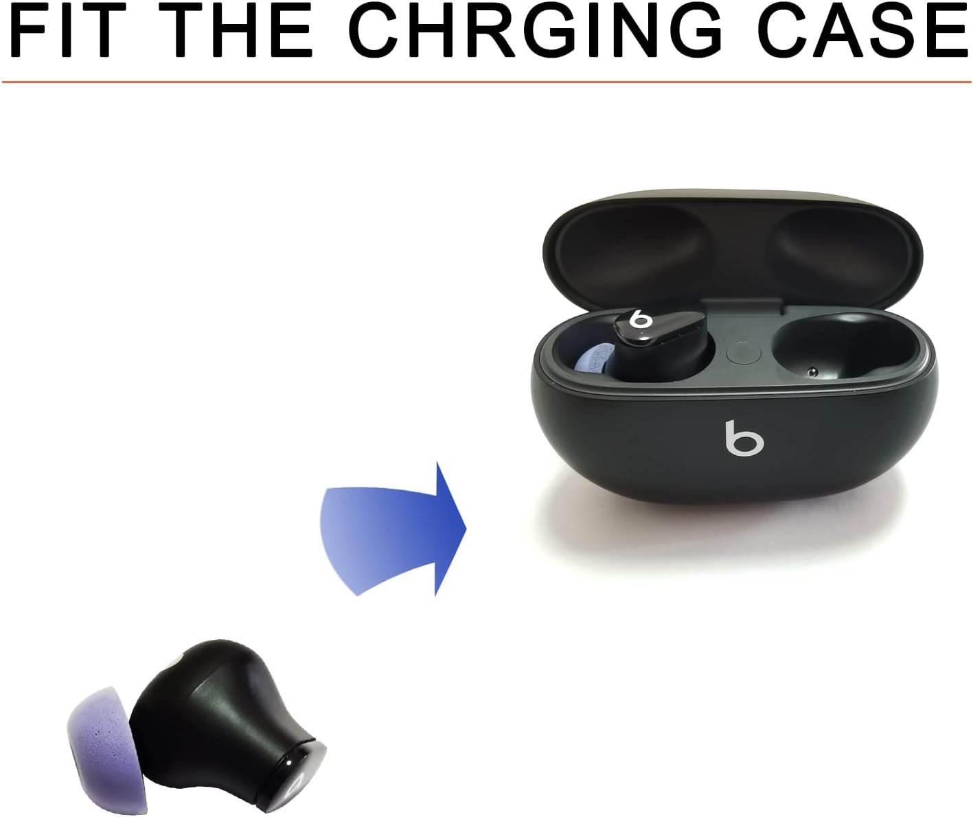 Foam Ear Tips for Beats Studio Buds Tips for Beats Earbuds Replacement for Beats Tips Fit in Charging Case Earbuds Cover Purple - Image 5