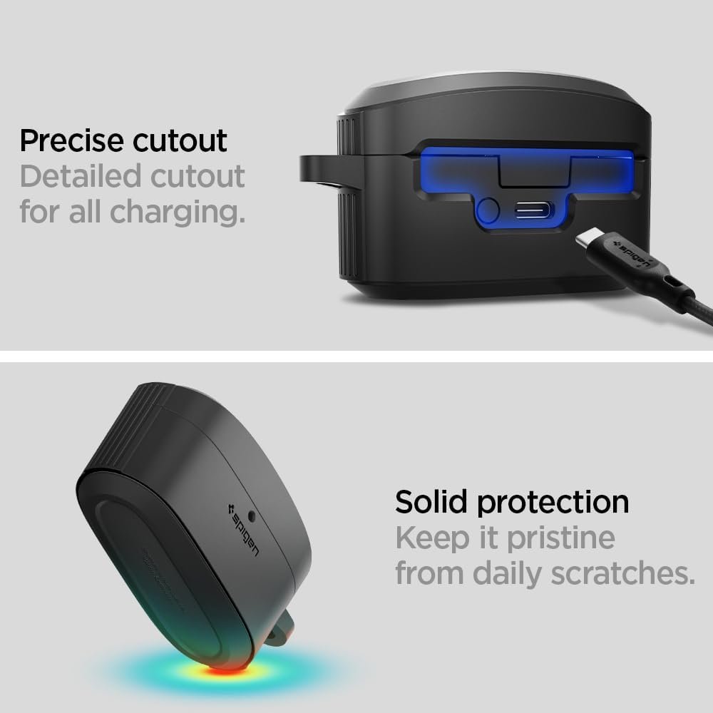 Spigen Rugged Armor Designed for Sony WF-1000XM5 Case Cover (2023) Durable Protection - Matte Black - Image 8