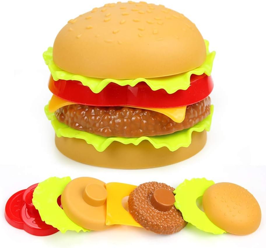 Pretend Play Fast Food Set, Play Food for Kids Kitchen - Play Kitchen Accessories - Toy Foods with Play Burger and Hot Dog Plastic Food for Pretend Play, Kids Toddler Childrens Birthday Gifts - Image 5