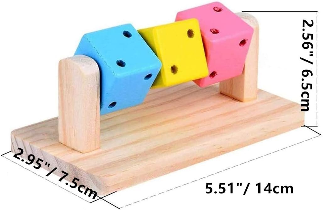 Litewoo Hamster Chew Toy Wood Platform Grinding Teeth Toys Exercise Intelligence Training Colorful Wooden Block for Small Animals Chinchilla Gerbil Guinea Pig Rat Chipmunk Squirrel Sugar Glider - Image 3