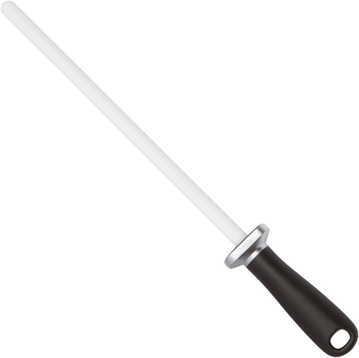 White Ceramic Knife Sharpener Honing Rod: Best Professional Knife Sharpening Tool.12 Inch Honing Stick, Ceramic Honing Rod for Chef's Knife and Kitchen Knife - Image 2