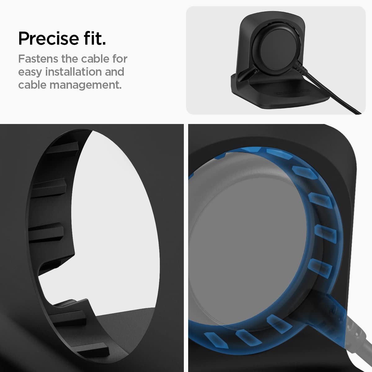 Spigen S353 Designed for Samsung Galaxy Watch 7 40,44mm/Galaxy Watch Ultra 47mm/Galaxy Watch 6 40,44mm/Galaxy Watch 6 Classic 43,47mm/Galaxy Watch 5 40,44mm/Galaxy Watch 5 Pro Charger Stand - Black - Image 8