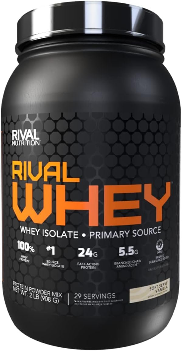 Rivalus Rivalwhey – Soft Serve Vanilla 2lb - 100% Whey Protein, Whey Protein Isolate Primary Source, Clean Nutritional Profile, BCAAs, No Banned Substances, Made in USA - Image 2