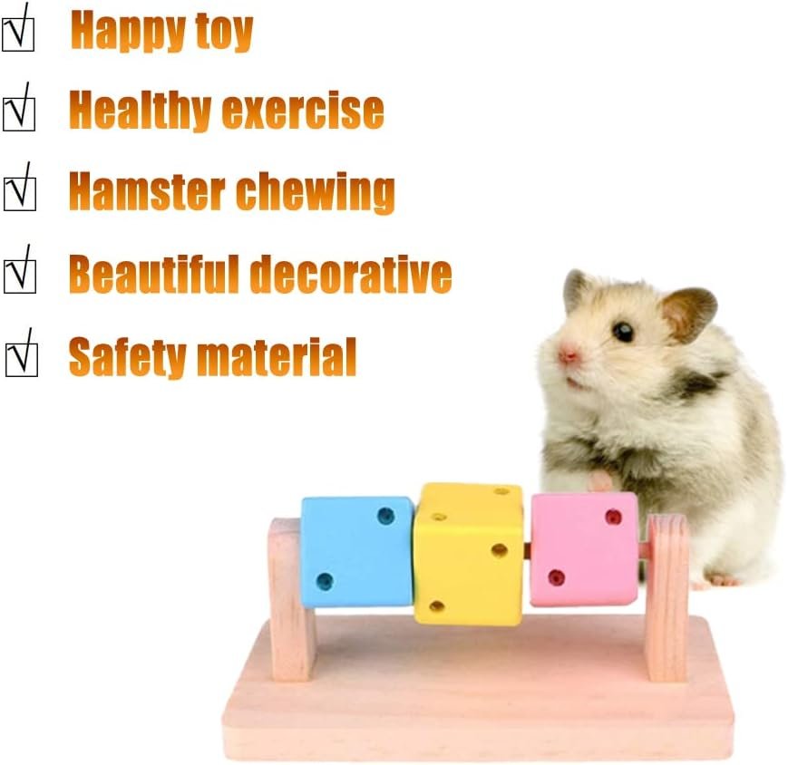 Litewoo Hamster Chew Toy Wood Platform Grinding Teeth Toys Exercise Intelligence Training Colorful Wooden Block for Small Animals Chinchilla Gerbil Guinea Pig Rat Chipmunk Squirrel Sugar Glider - Image 4
