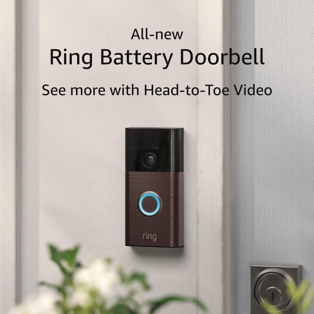 All-new Ring Battery Doorbell, Head-to-Toe Video, Live View with Two-Way Talk, and Motion Detection & Alerts (2024 release), Venetian Bronze - Image 2