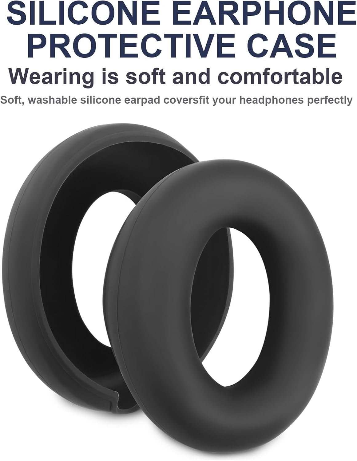 Silicone Case Compatible with Beats Studio Pro Anti-Scratch Silicone Ear Pad Cover Sweatproof & Washable Protective Silicone Case Shell Compatible with Beats Studio Pro Ear Pads- Black - Image 5